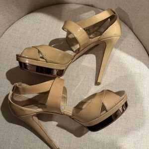Jimmy Choo Beige Patent Leather Heels